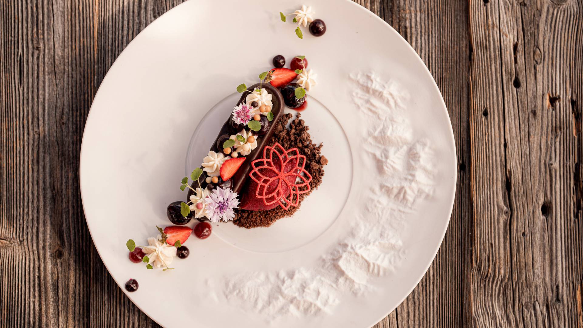 Dessert im Haube-Restaurant bei Füssen