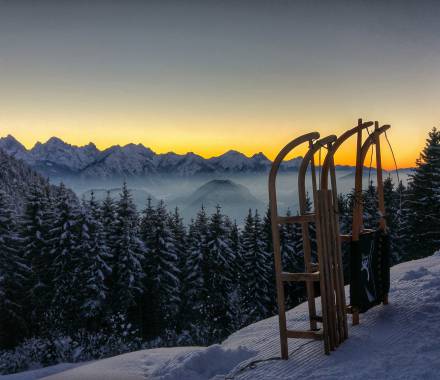 Sonnenuntergang von der Rohrkopfhütte am Tegelberg